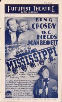3t402 MISSISSIPPI herald '35 Bing Crosby, Joan Bennett, W.C. Fields, Behind the Evidence too!