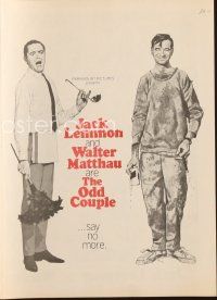 3t405 ODD COUPLE  herald '68 art of best friends Walter Matthau & Jack Lemmon by Robert McGinnis!