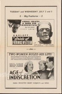 3t422 SAVOY WEEKLY NEWS local theatre herald '35 Universal horror, The Bride of Frankenstein!