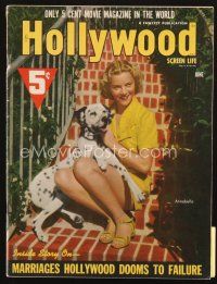 3w121 HOLLYWOOD magazine June 1939 portrait of sexy Annabella & her Dalmatian dog!