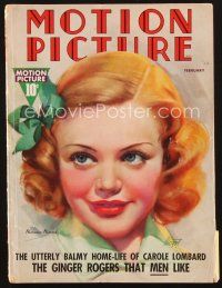 3w094 MOTION PICTURE magazine February 1937 best art of pretty Simone Simon by Zoe Mozert!