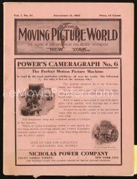 3w062 MOVING PICTURE WORLD exhibitor magazine Dec 31, 1910 great article on New York City theaters!
