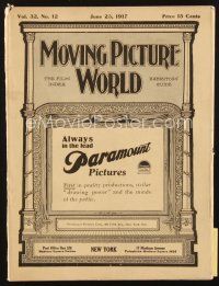 3w068 MOVING PICTURE WORLD exhibitor magazine June 23, 1917 Charlie Chaplin, Pickford, Fairbanks