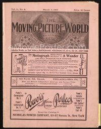 3w060 MOVING PICTURE WORLD exhibitor magazine March 5, 1910 great ads for hundred year-old movies!