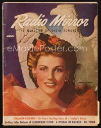3w135 RADIO MIRROR magazine March 1944 portrait of pretty singer Nora Martin by Tom Kelley!