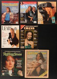 3w036 LOT OF 7 MAGAZINES WITH SISSY SPACEK COVERS '77-92 Rolling Stone, American Film & more!