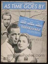 3w230 CASABLANCA sheet music '42 Humphrey Bogart, Ingrid Bergman, Michael Curtiz, As Time Goes By!