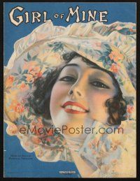 3w237 GIRL OF MINE sheet music '19 music composed by Harold Freeman, great art by Rolf Armstrong!