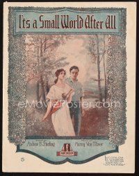 3w245 IT'S A SMALL WORLD AFTER ALL sheet music '19 romantic art of couple by Barbelle!