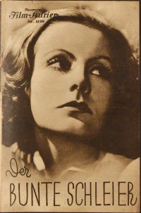 3w188 PAINTED VEIL Austrian program '35 Greta Garbo, Herbert Marshall, George Brent, different!