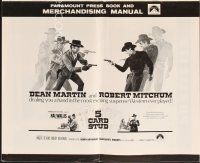 3w279 5 CARD STUD pressbook '68 cowboys Dean Martin & Robert Mitchum play poker!