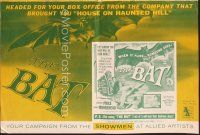 3w284 BAT pressbook '59 Vincent Price, when it flies, someone dies!