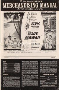 3w286 BLUE HAWAII pressbook '61 rock & roll king Elvis Presley & sexy babes at the beach!