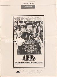 3w306 FISTFUL OF DOLLARS pressbook '67 Per un Pugno di Dollari, Clint Eastwood, Sergio Leone!