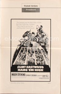 3w309 HANG 'EM HIGH pressbook '68 cowboys Clint Eastwood & Dennis Hopper, sexy Inger Stevens!