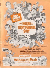 3w316 HORSE IN THE GRAY FLANNEL SUIT pressbook '69 Walt Disney, Dean Jones, wacky artwork of cast!