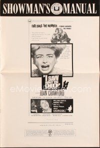 3w325 I SAW WHAT YOU DID pressbook '65 Joan Crawford, William Castle, you may be the next target!