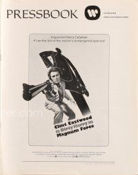 3w350 MAGNUM FORCE pressbook '73 Clint Eastwood is Dirty Harry pointing his huge gun!