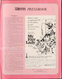 3w362 MY FAIR LADY pressbook R71 classic art of Audrey Hepburn & Rex Harrison by Bob Peak!