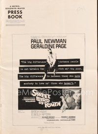 3w380 SWEET BIRD OF YOUTH pressbook '62 Paul Newman, Geraldine Page, from Tennessee Williams play!