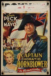 3x192 CAPTAIN HORATIO HORNBLOWER Belgian '51 great art of sailor Gregory Peck, Virginia Mayo!