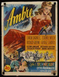 3x212 FOREVER AMBER Belgian '47 sexy Linda Darnell, Cornel Wilde, directed by Otto Preminger!