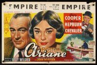 3x227 LOVE IN THE AFTERNOON Belgian '57 Gary Cooper, Audrey Hepburn, Maurice Chevalier