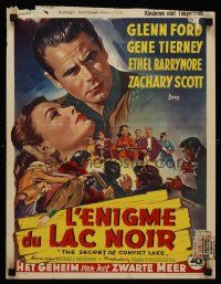 3x232 SECRET OF CONVICT LAKE Belgian '51 Gene Tierney is a lonely woman at the mercy of hunted men!