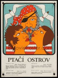 3x161 PTACI OSTROV Czech 11x16 '60s film festival, Novak art of pirate & lovers!