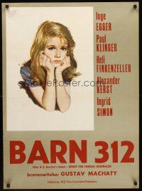 3x437 SUCHKIND 312 Danish '55 Paul Klinger, Ingrid Simon, cool art of Inge Egger!
