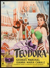 3x442 THEODORA SLAVE EMPRESS Danish '54 Georges Marchal & art of pretty Gianna Maria Canale!