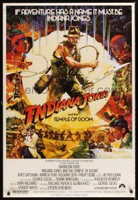 3x058 INDIANA JONES & THE TEMPLE OF DOOM English 1sh '84 montage art of Ford by Mike Vaughan!