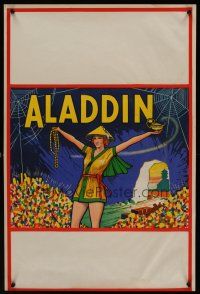 3x060 ALADDIN stage play English double crown '30s stone litho of female lead with lamp & treasure!