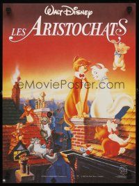 3x568 ARISTOCATS French 15x21 R80s Walt Disney feline jazz musical cartoon, great colorful image!