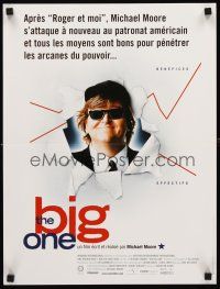 3x583 BIG ONE French 15x21 '99 great image of Michael Moore w/sunglasses, documentary!