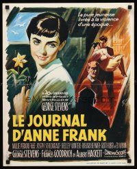 3x618 DIARY OF ANNE FRANK French 15x21 '59 great artwork of Millie Perkins by Boris Grinsson!