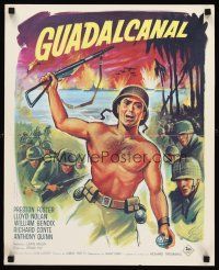 3x657 GUADALCANAL DIARY French 15x21 R60s Grinsson art of Preston Foster in battle!