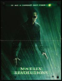 3x702 MATRIX REVOLUTIONS teaser French 15x21 '03 cool image of Keanu Reeves as Neo!