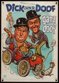 3x066 DICK UND DOOF GANZ DOOF German '63 wacky different art of Laurel & Hardy in old car!