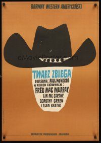 3x315 FACE OF A FUGITIVE Polish 23x33 '66 cowboy Fred MacMurray, cool different art!