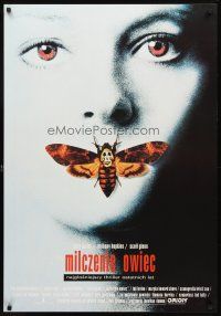 3x292 SILENCE OF THE LAMBS Polish 27x38 '92 great image of Jodie Foster with moth over mouth!