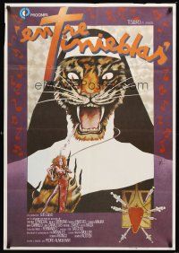 3x099 DARK HABITS Spanish '83 Pedro Almodovar's Entre Tinieblas, wild tiger nun art by Zulueta!