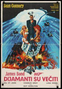 3x486 DIAMONDS ARE FOREVER Yugoslavian '71 art of Sean Connery as James Bond by Robert McGinnis!