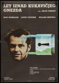 3x521 ONE FLEW OVER THE CUCKOO'S NEST Yugoslavian '75 symbolic art of Jack Nicholson's head lockedup