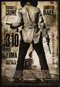 3y011 3:10 TO YUMA advance 1sh '07 cowboys Russell Crowe & Christian Bale, cool design!