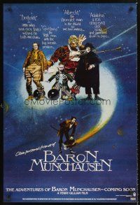 3y026 ADVENTURES OF BARON MUNCHAUSEN teaser 1sh '88 directed by Terry Gilliam, great artwork!