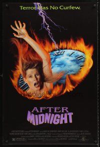 3y029 AFTER MIDNIGHT 1sh '89 Marg Helgenberger & Marc McClure in psychological horror!