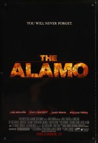 3y032 ALAMO advance 1sh '04 Billy Bob Thornton as Davy Crockett, Dennis Quaid, Texas history!