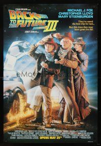 3y058 BACK TO THE FUTURE III DS advance 1sh '90 Michael J. Fox, Chris Lloyd, Zemeckis, Drew Struzan!