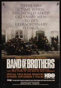 3y061 BAND OF BROTHERS TV advance 1sh '01 Damian Lewis, Donnie Wahlberg
